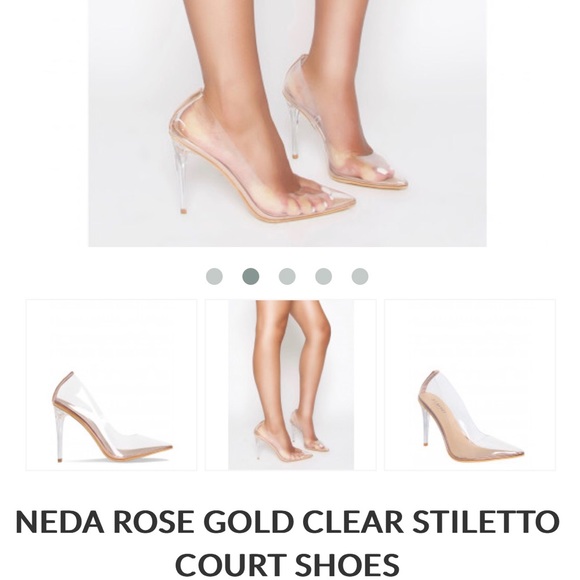 clear stiletto court shoes